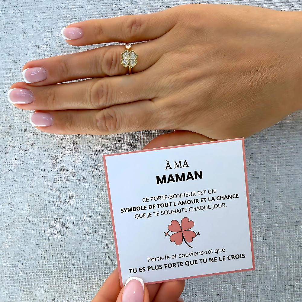 An meine Mama – Kleeblatt-Glücksring | Anti-Stress | Drehbar | Verstellbar