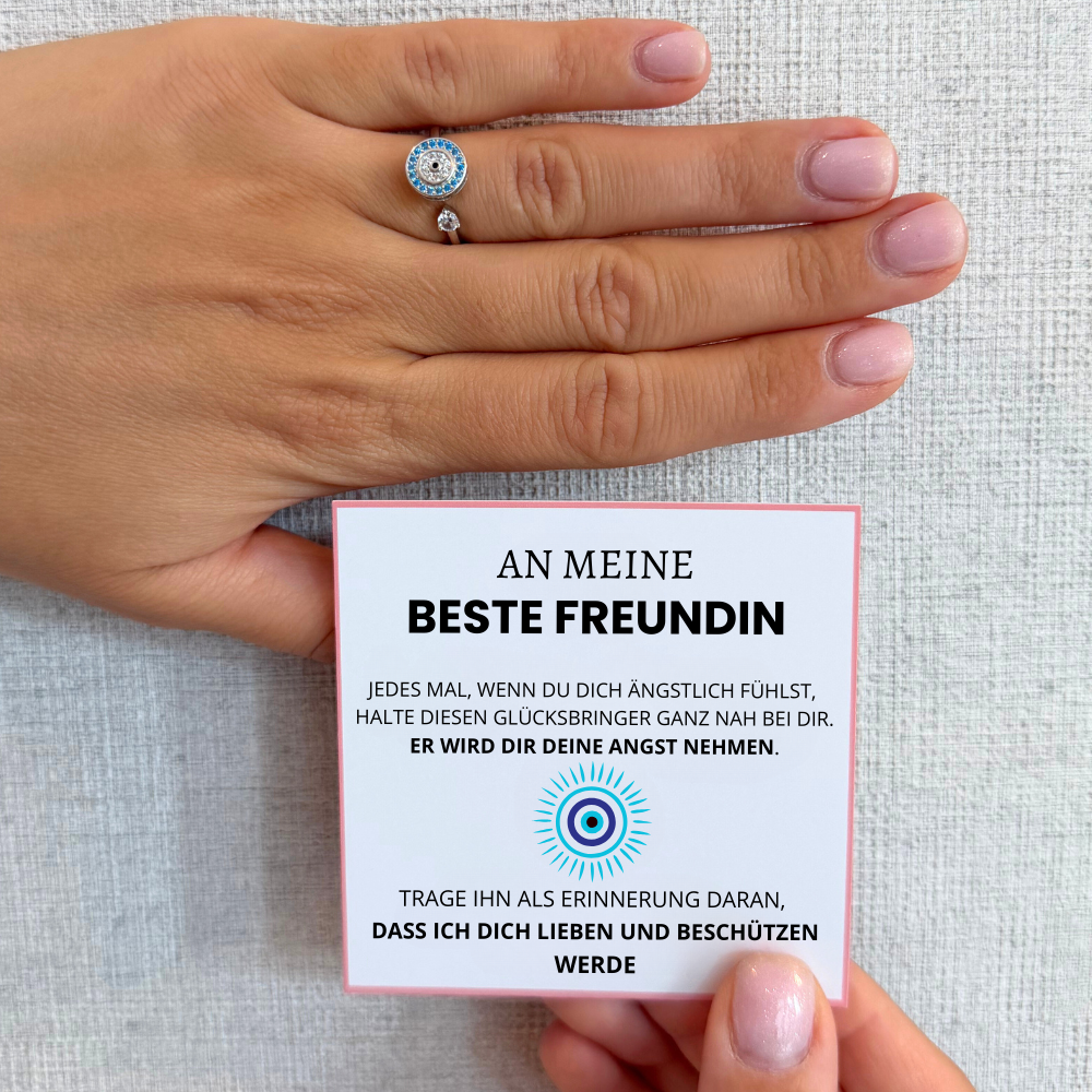 An meine beste Freundin – Glücksauge-Ring | Anti-Stress | Drehbar | Verstellbar