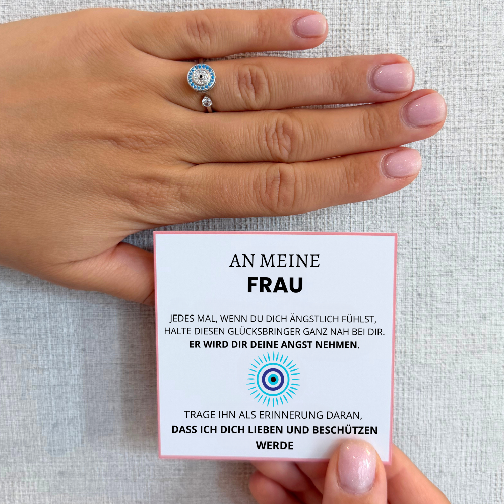An meine Frau – Glücksauge-Ring | Anti-Stress | Drehbar | Verstellbar