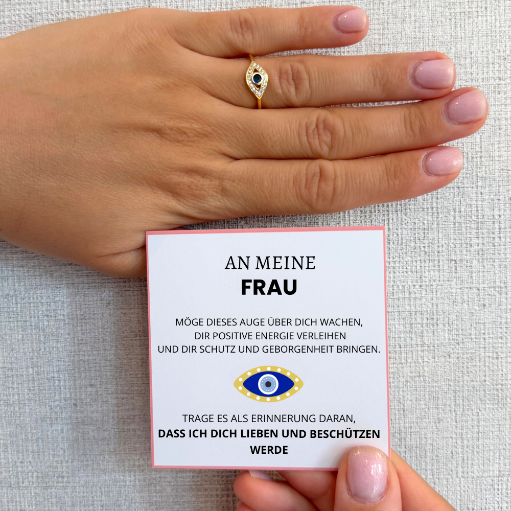 An meine Frau – Glücksauge-Ring | Positive Energie | Verstellbar