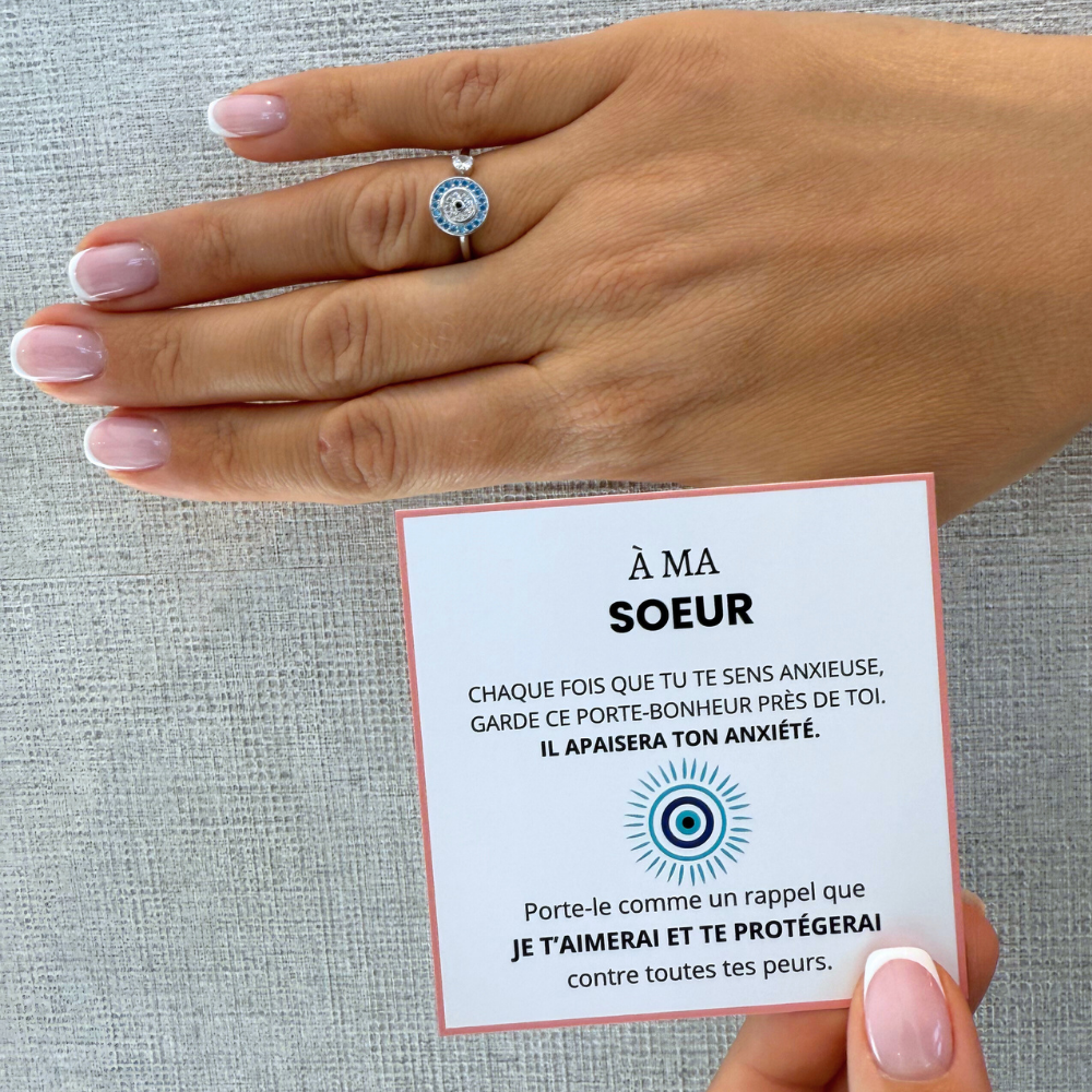 An meine Schwester – Glücksauge-Ring | Anti-Stress | Drehbar | Verstellbar