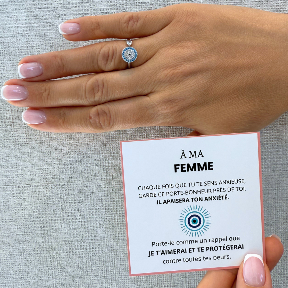 An meine Frau – Glücksauge-Ring | Anti-Stress | Drehbar | Verstellbar