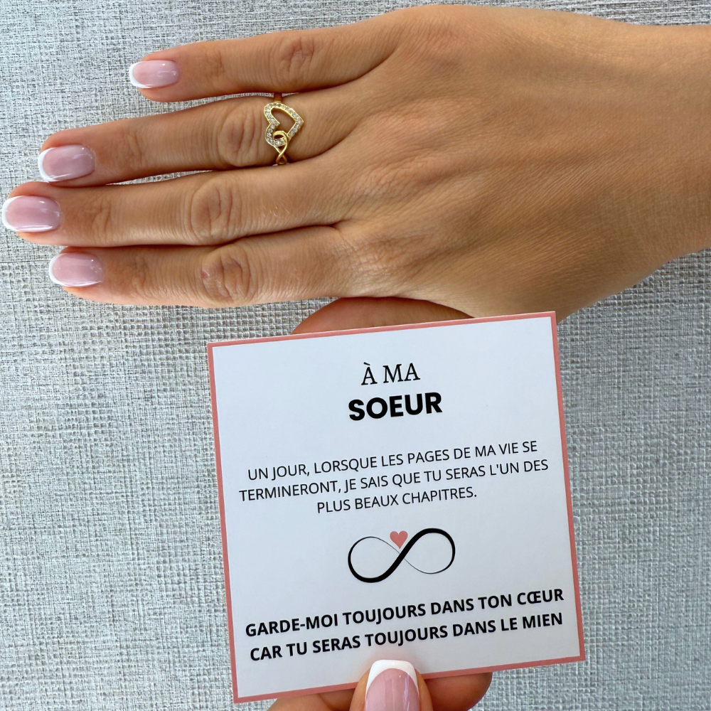 An meine Schwester – Unendlicher Herzring | Verstellbar