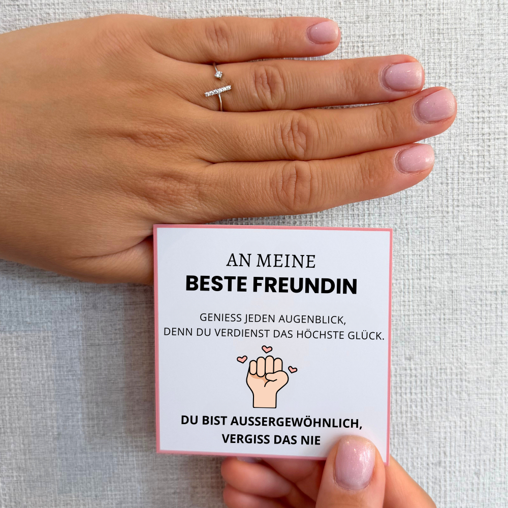 An meine beste Freundin – Girl Power Ring | Verstellbar