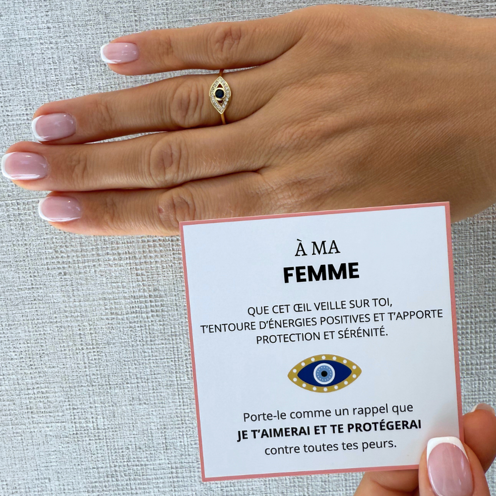 An meine Frau – Glücksauge-Ring | Positive Energie | Verstellbar