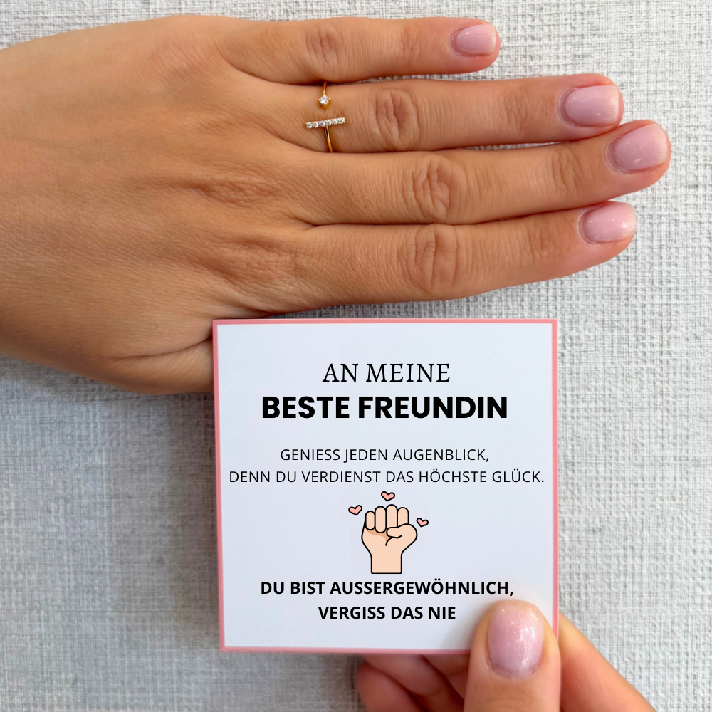 An meine beste Freundin – Girl Power Ring | Verstellbar