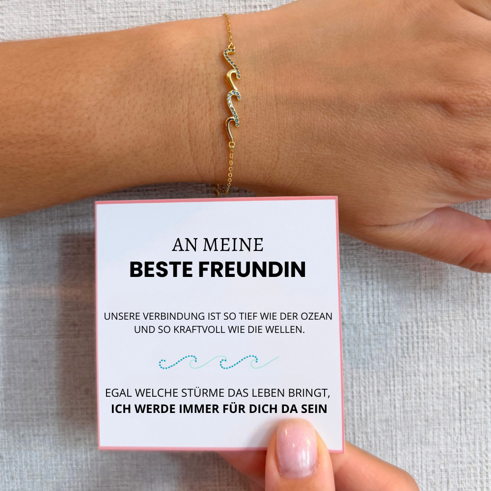 An meine beste Freundin – Wellenarmband – Für immer zusammen