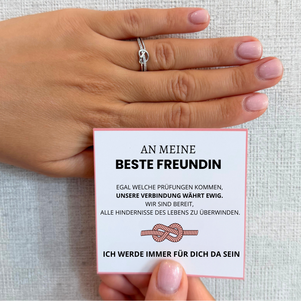 An meine beste Freundin – Unendlichkeitsknoten-Ring | Verstellbar