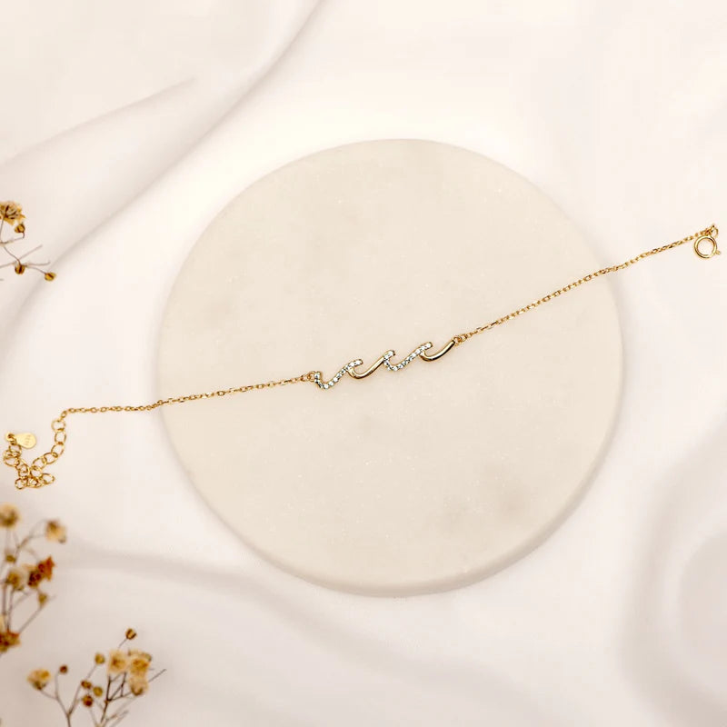 An meine beste Freundin – Wellenarmband – Für immer zusammen